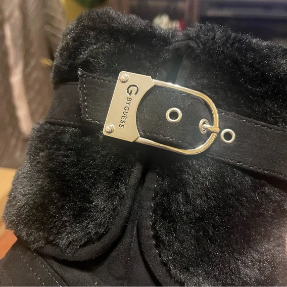 G by Guess Black Fur-Lined Boots - Picture 3 of 6